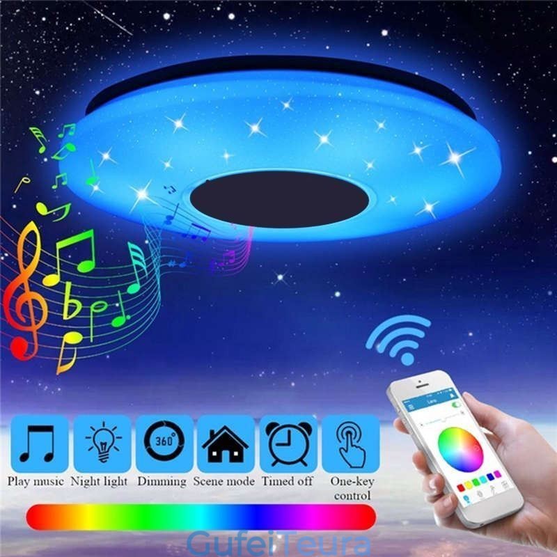 מנורת תקרה צבעונית עם פונקציית תזמון רמקול Bluetooth