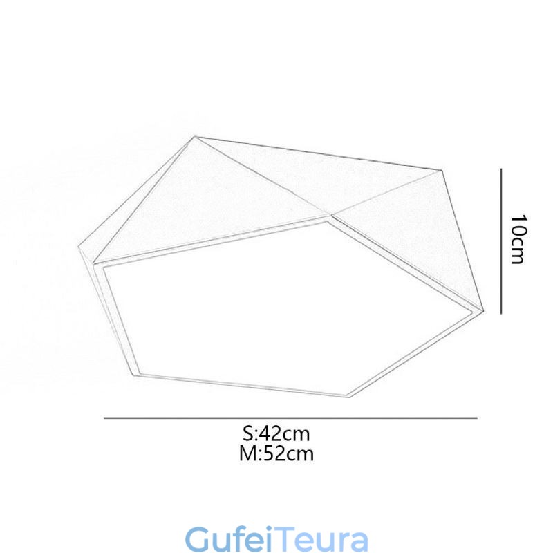 תאורת תקרה אקרילית גיאומטרית מוזהבת