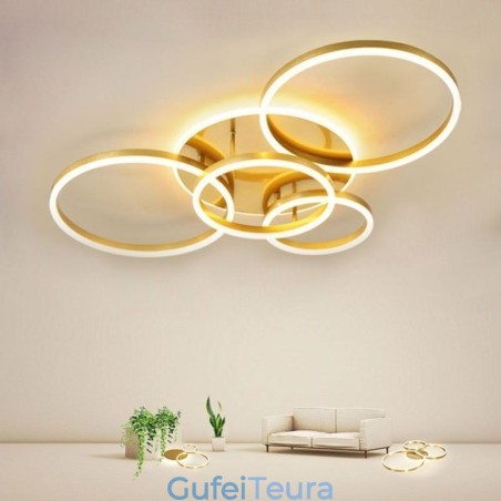 תאורת תקרה אקרילית מודרנית מסוג Halo Ring Flush Mount תאורת תקרה אקרילית מודרנית מסוג Halo Ring Flush Mount