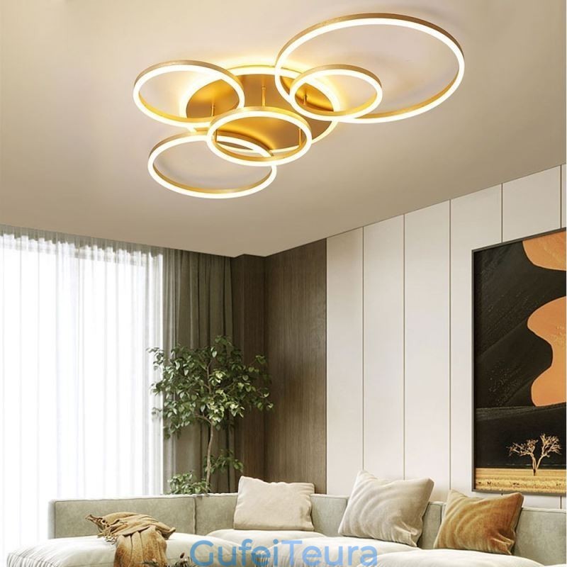 תאורת תקרה אקרילית מודרנית מסוג Halo Ring Flush Mount