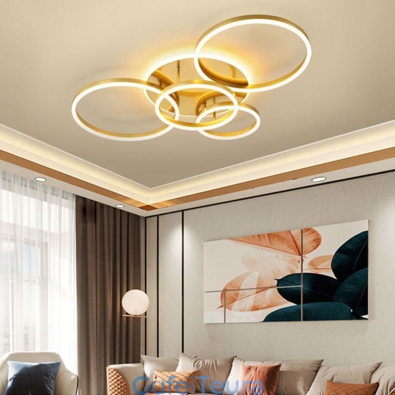 תאורת תקרה אקרילית מודרנית מסוג Halo Ring Flush Mount
