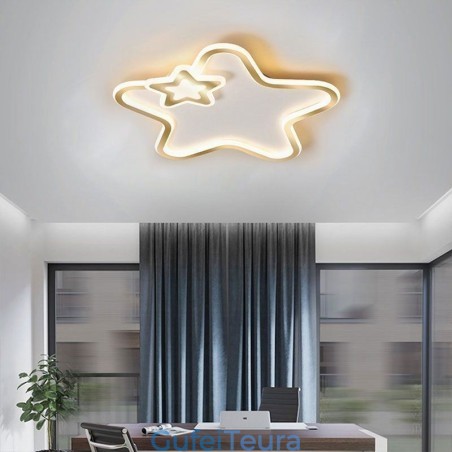 Creative Star Flush Mount Golden Star תאורת תקרה Creative Star Flush Mount Golden Star תאורת תקרה