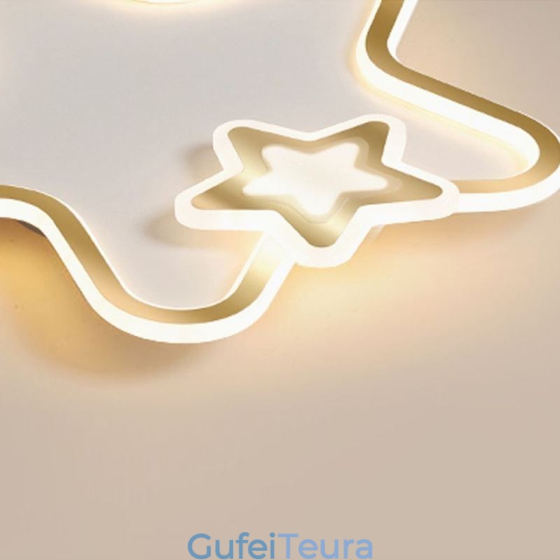 Creative Star Flush Mount Golden Star תאורת תקרה