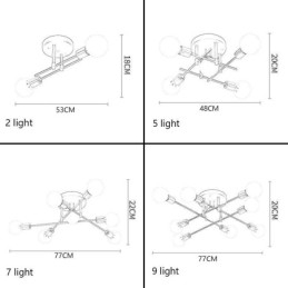 Simple Magic Beans Flush Mount Light Crossed Ceiling Light