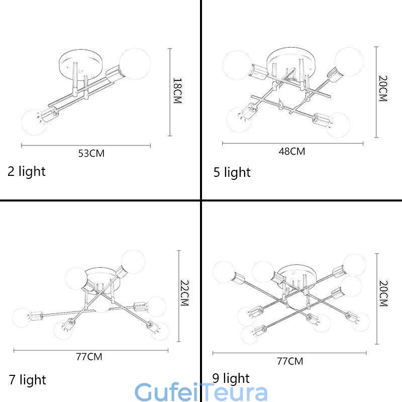 Simple Magic Beans Flush Mount Light Crossed Ceiling Light