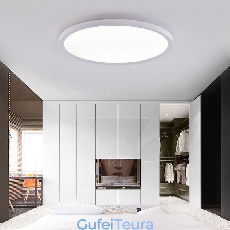 Nordic Round Flush Mount Super Thin Ceiling Light תאורת מנורה עגול אלומיניום
