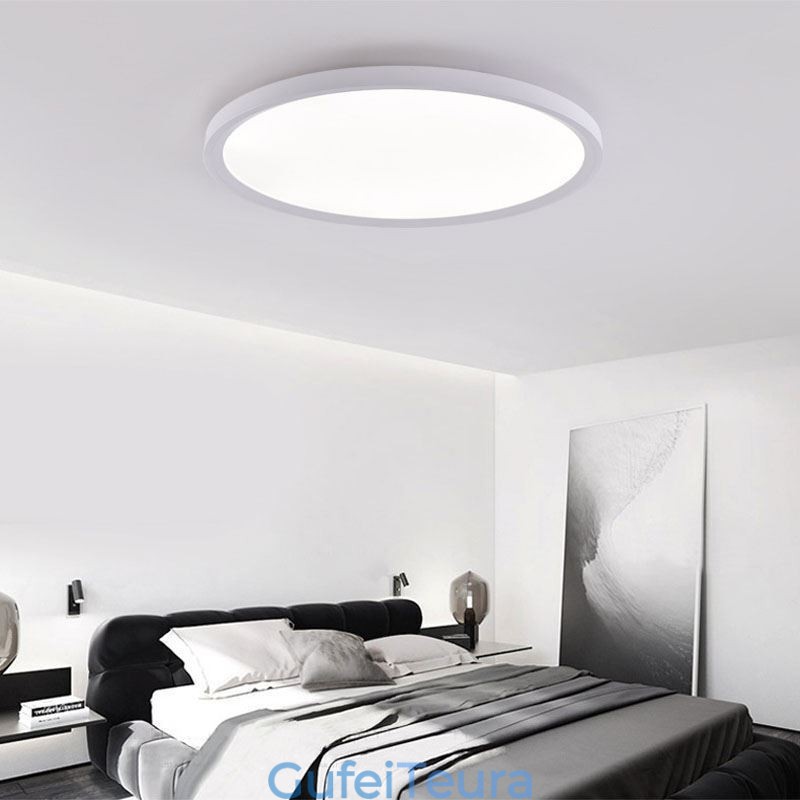 Nordic Round Flush Mount Super Thin Ceiling Light תאורת מנורה עגול אלומיניום