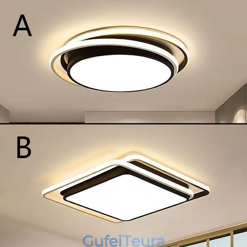 Modern Simple Flush Mount אור תקרה גיאומטרי מסגרת מרובעת אור מנורה