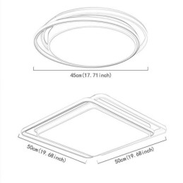 Modern Simple Flush Mount אור תקרה גיאומטרי מסגרת מרובעת אור מנורה