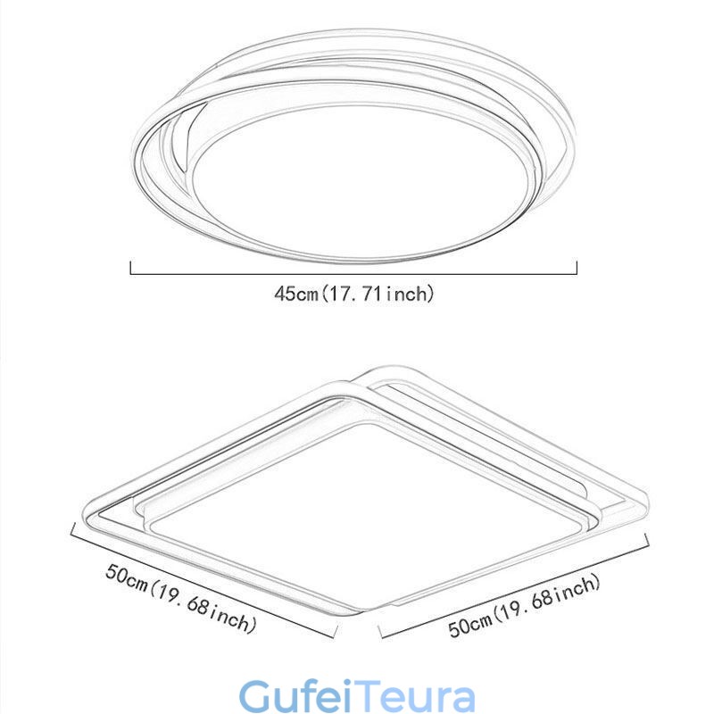 Modern Simple Flush Mount אור תקרה גיאומטרי מסגרת מרובעת אור מנורה
