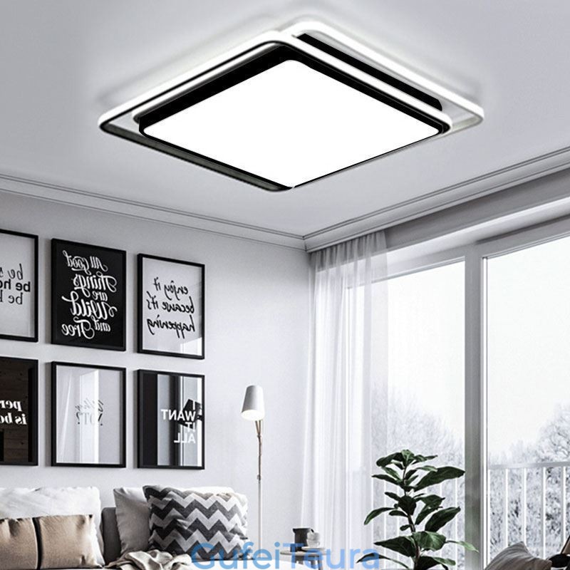 Modern Simple Flush Mount אור תקרה גיאומטרי מסגרת מרובעת אור מנורה
