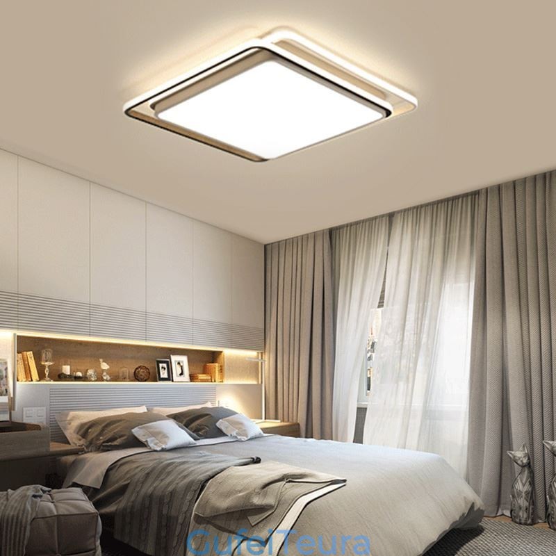 Modern Simple Flush Mount אור תקרה גיאומטרי מסגרת מרובעת אור מנורה