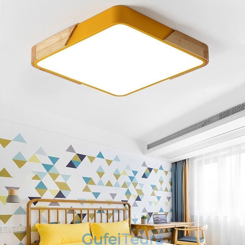 פשוט סומק הר עץ מסגרת אור תקרה סופר דק עיצוב מנורת Dinging Light