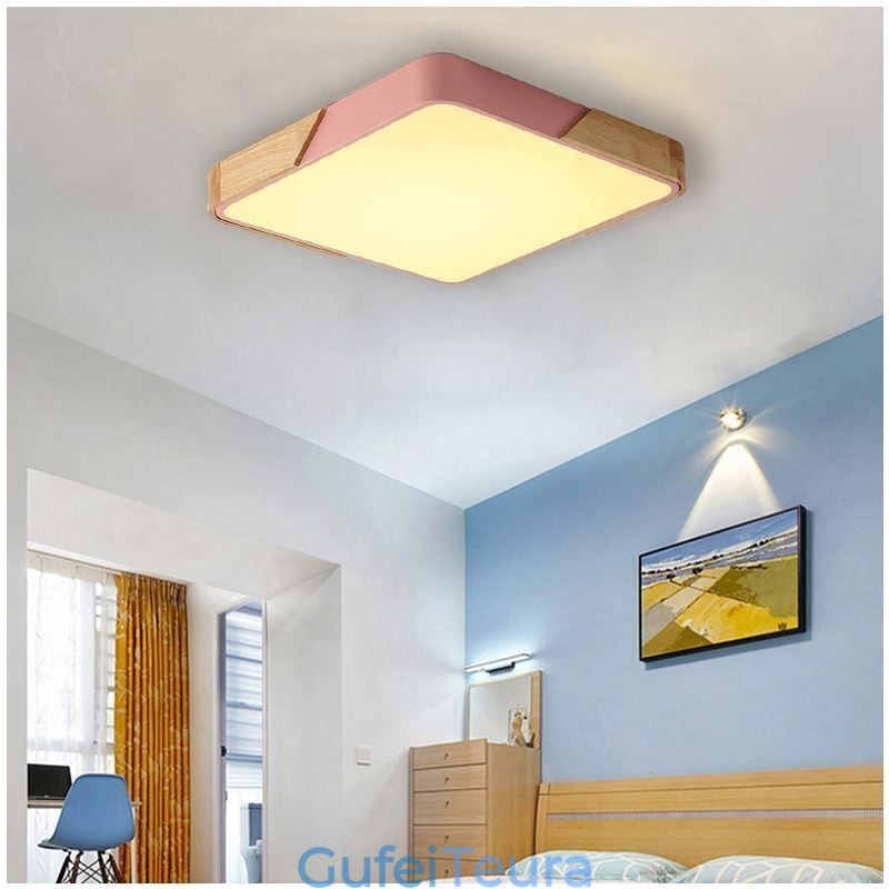 פשוט סומק הר עץ מסגרת אור תקרה סופר דק עיצוב מנורת Dinging Light