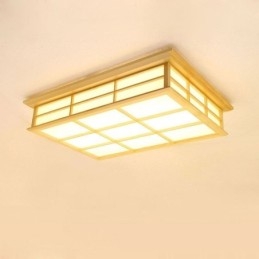 תאורת תקרת Cuboid יפנית תאורת תקרה מעץ מלא