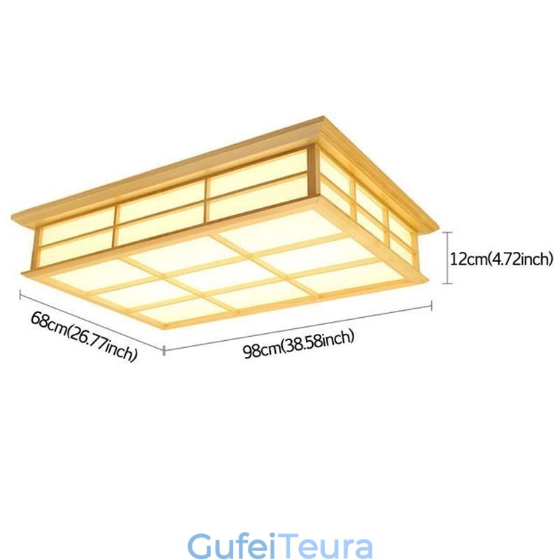 תאורת תקרת Cuboid יפנית תאורת תקרה מעץ מלא