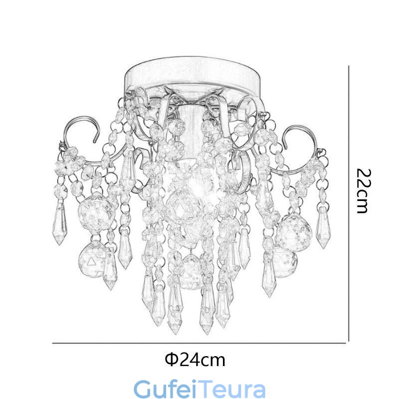אור תקרה חד קריסטל מודרני מינימליסטי