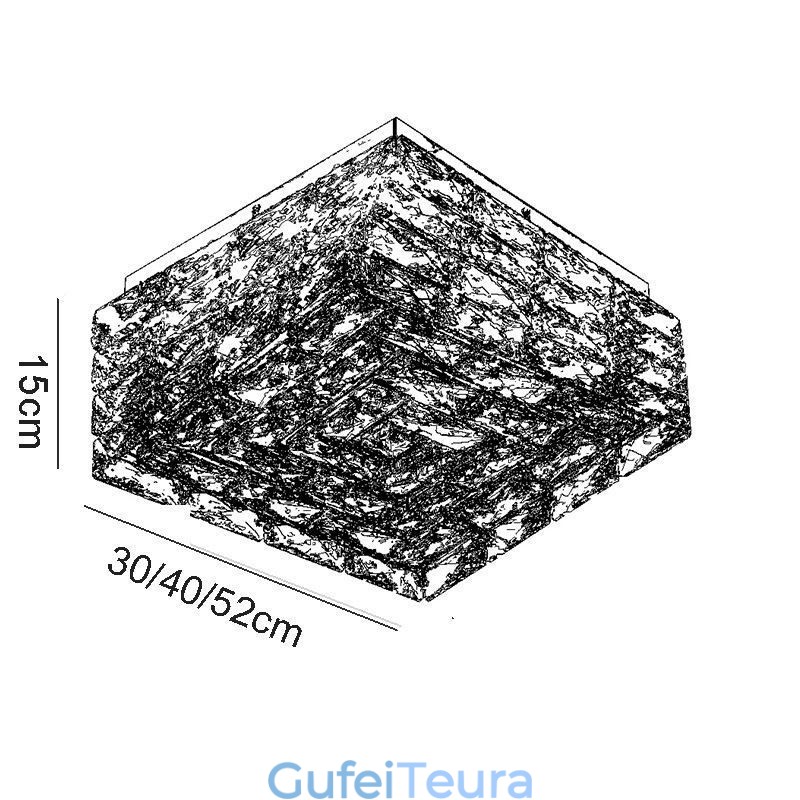 אור תקרת קריסטל ניתן לעמעום בשלושה צבעים