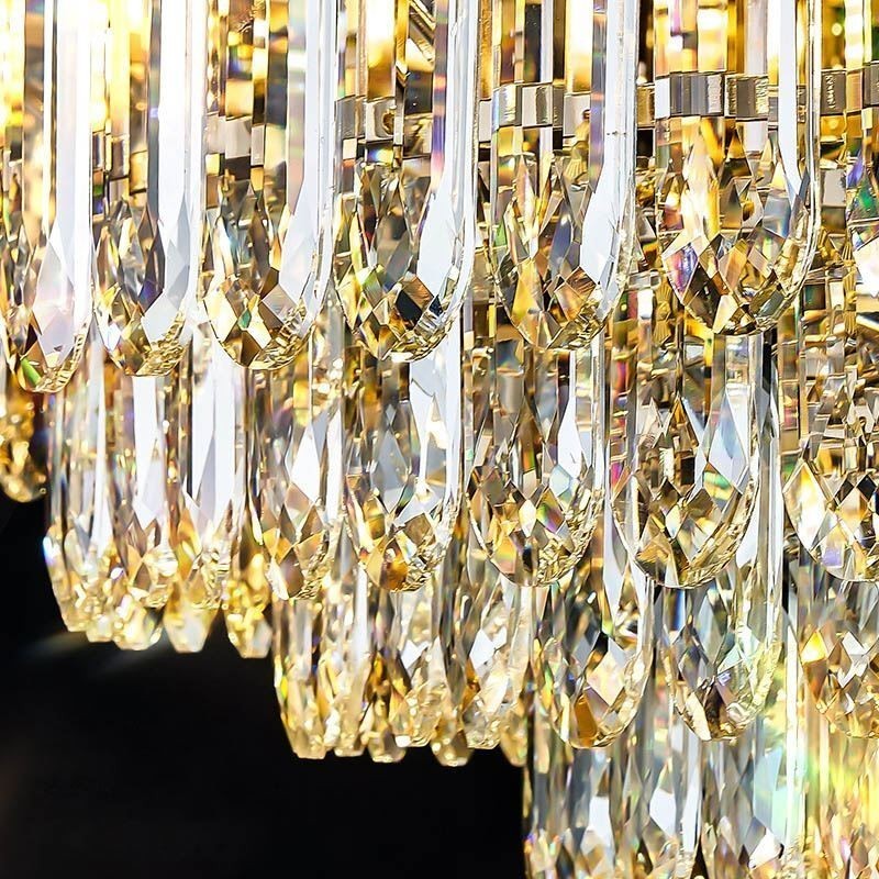 קריסטל פלאש הר עגול קריסטל קישוט תקרת אהיל קריסטל מעטפת