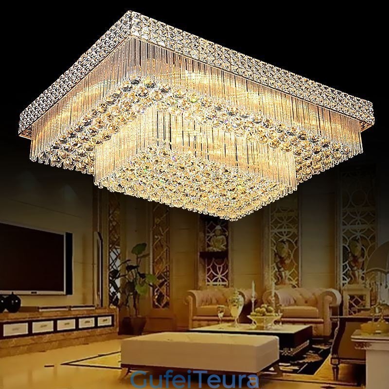נברשת קריסטל אירופאית Flush Mount Square
