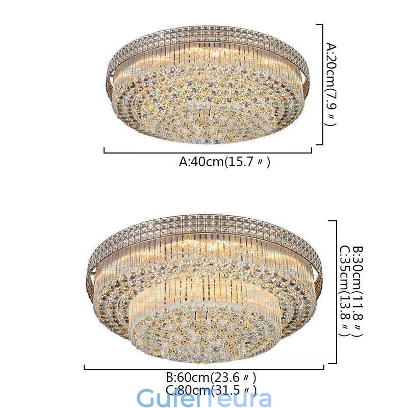 נברשת קריסטל מודרנית עגולה מותקן