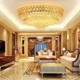 Flush Mount Crystal Modern Simple Ceiling Light Creative תאורה עגולה