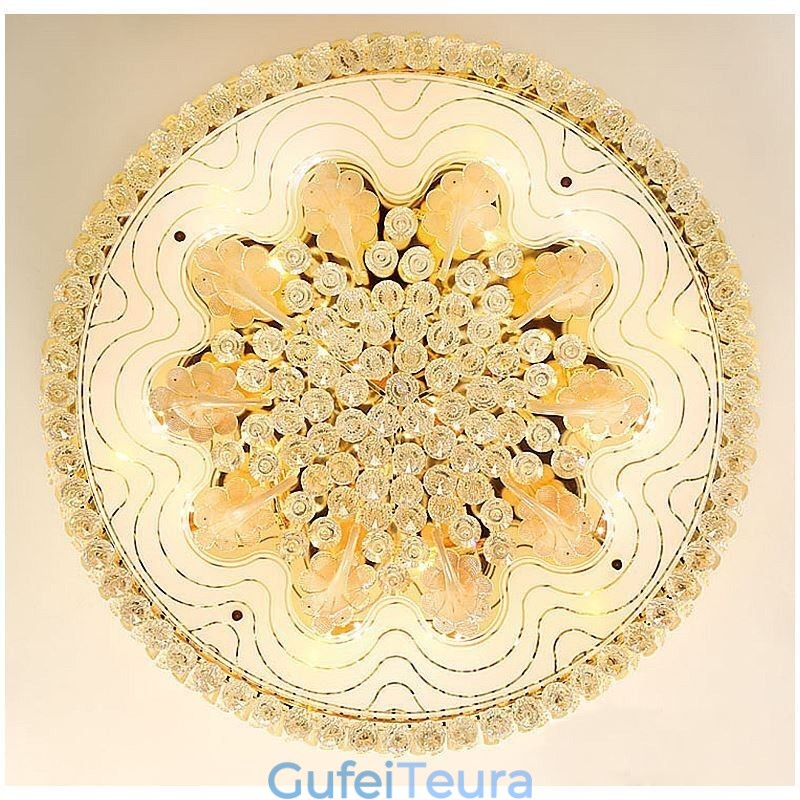 אור תקרת קריסטל זהב חינני