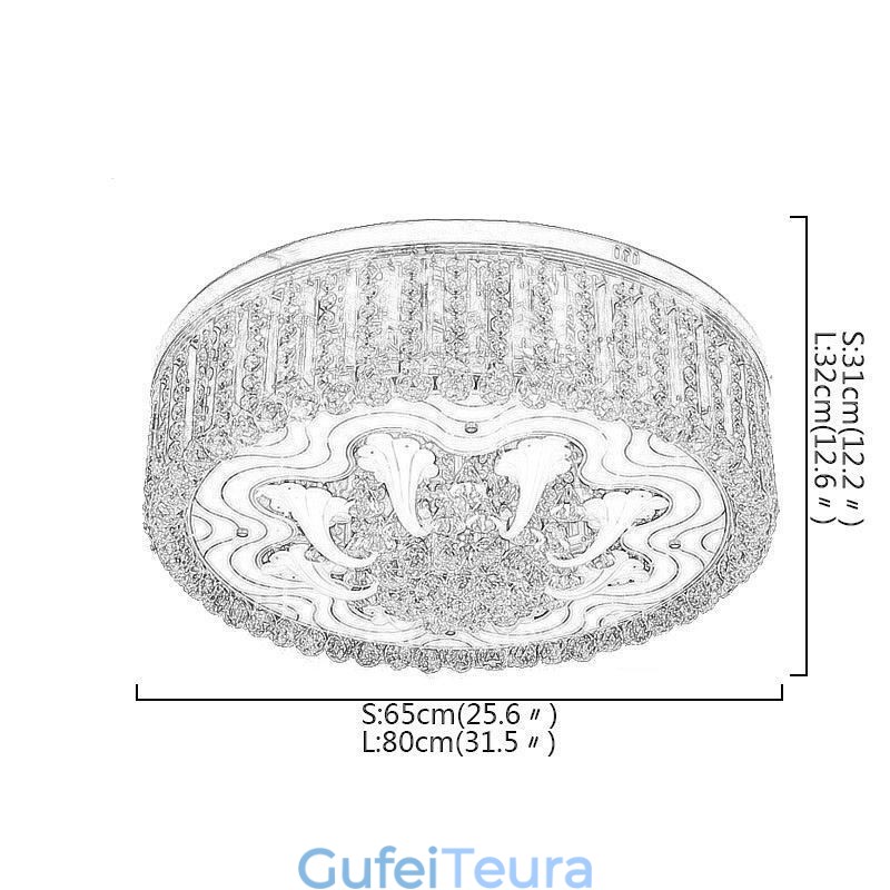 אור תקרת קריסטל זהב חינני