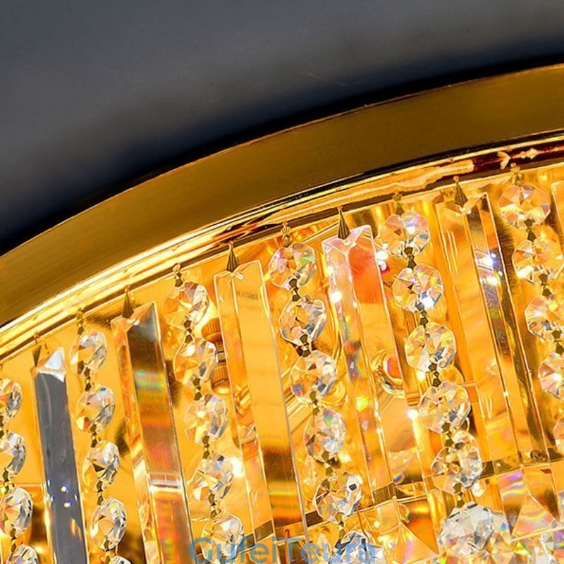 אור תקרת קריסטל זהב חינני