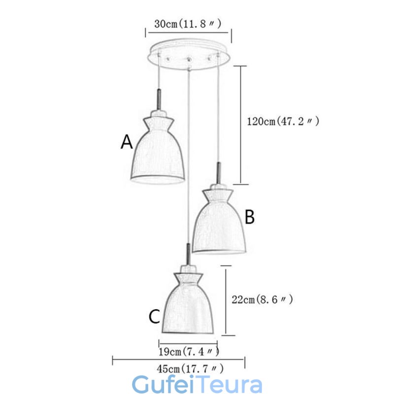 Nordic Simple Macaron תליון אור ברזל ארטי שלוש נורות