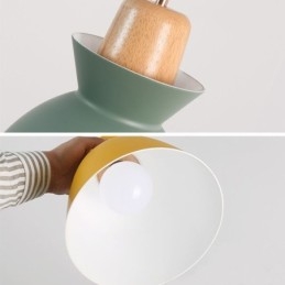 Nordic Simple Macaron תליון אור ברזל ארטי שלוש נורות