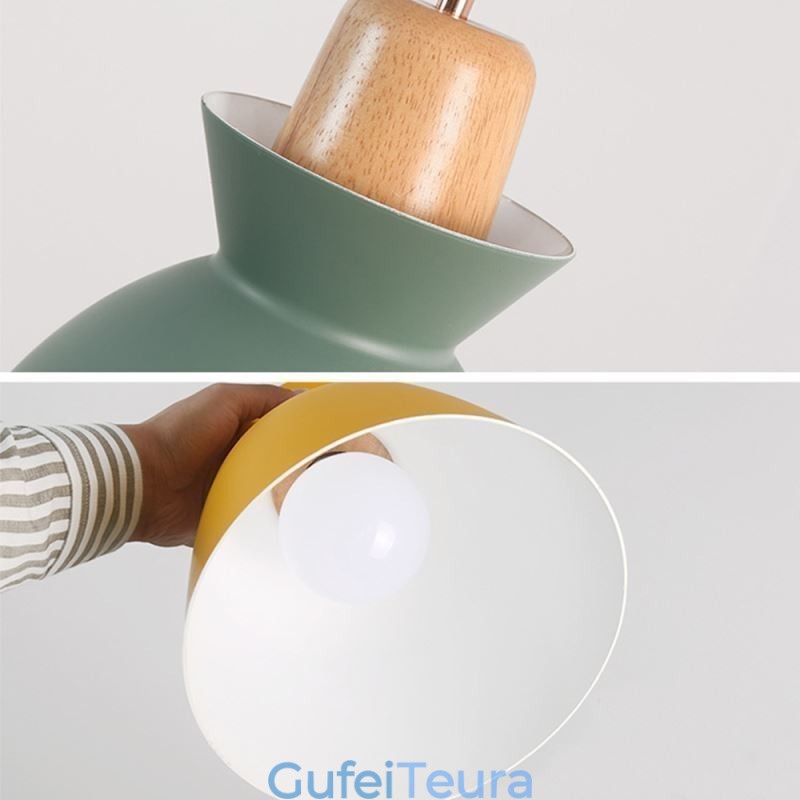 Nordic Simple Macaron תליון אור ברזל ארטי שלוש נורות