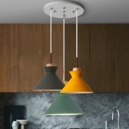 Nordic Macaron Island 3 Light Pendant Light Simple Iron Arti Three Lights