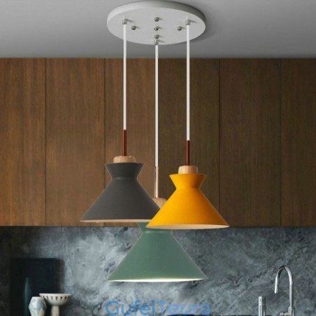 Nordic Macaron Island 3 Light Pendant Light Simple Iron Arti Three Lights Nordic Macaron Island 3 Light Pendant Light Simple Iron Arti Three Lights