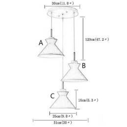 Nordic Macaron Island 3 Light Pendant Light Simple Iron Arti Three Lights