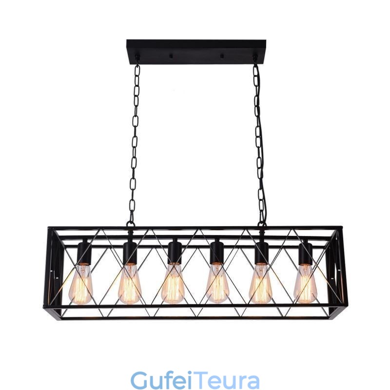 אור תליון כפרי מלבני 6 אור תלייה חווה