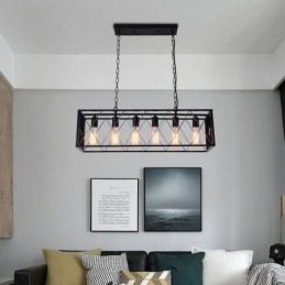 אור תליון כפרי מלבני 6 אור תלייה חווה