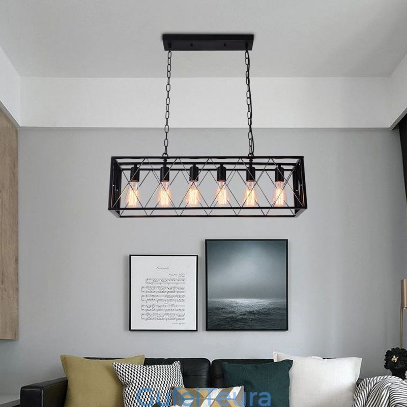 אור תליון כפרי מלבני 6 אור תלייה חווה