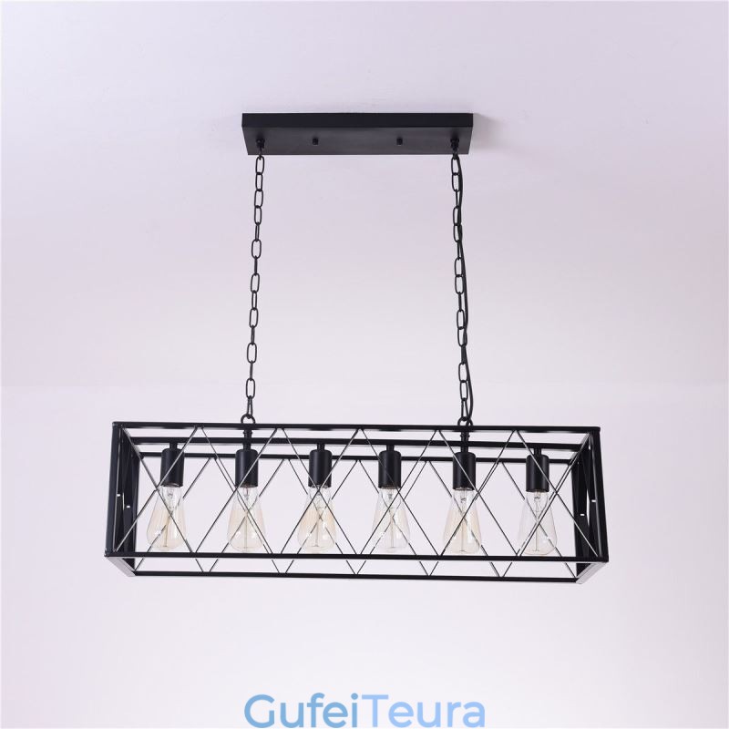 אור תליון כפרי מלבני 6 אור תלייה חווה