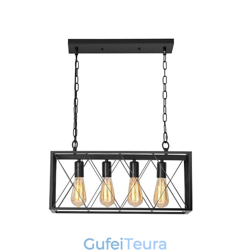 אור תליון כפרי מלבני 4 אור חווה תלייה אור