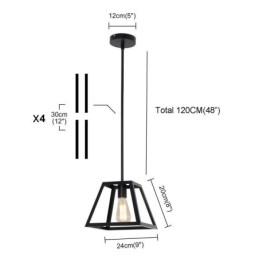 תליון בית חווה כפרי אור תעשייתי מיני מתכת אור תקרה טרפז אי צורה