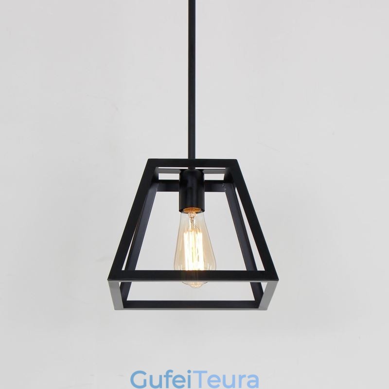 תליון בית חווה כפרי אור תעשייתי מיני מתכת אור תקרה טרפז אי צורה