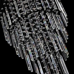 נברשת קריסטל מרובעת מודרנית עכשווית אלגנטית תאורה דופלקס מדרגות