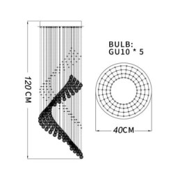 מבואה של נברשת קריסטל אלגנטית לאורות תקרה