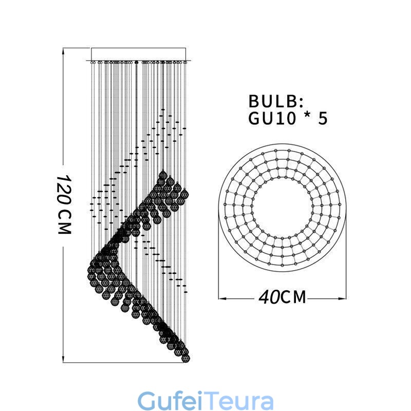מבואה של נברשת קריסטל אלגנטית לאורות תקרה