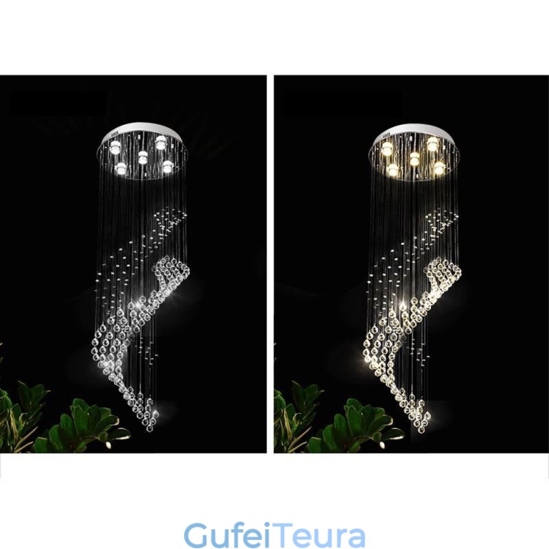 מבואה של נברשת קריסטל אלגנטית לאורות תקרה