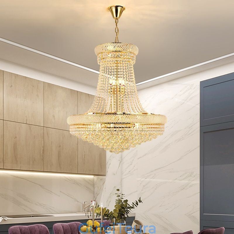 אור תליון קריסטל מודרני דופלקס אור תקרה דקורטיבי