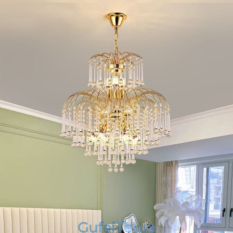 אור תליון קריסטל אור תקרה דקורטיבי דופלקס אלגנטי