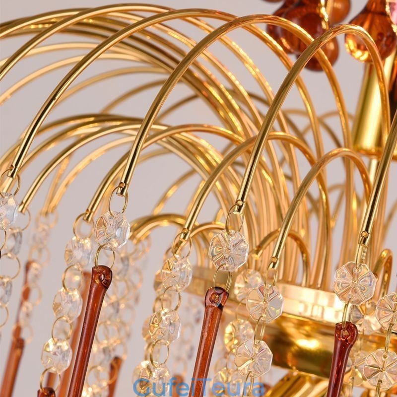 אור תליון קריסטל אור תקרה דקורטיבי דופלקס אלגנטי