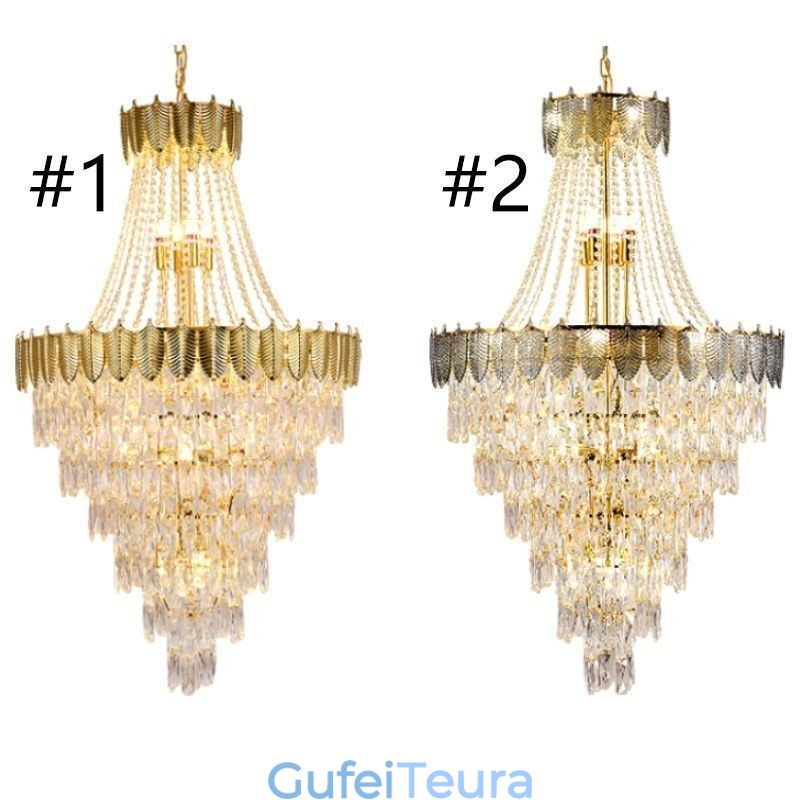 אור תליון קריסטל מחודד לוכד את העין תאורת תקרה דקורטיבית דופלקס